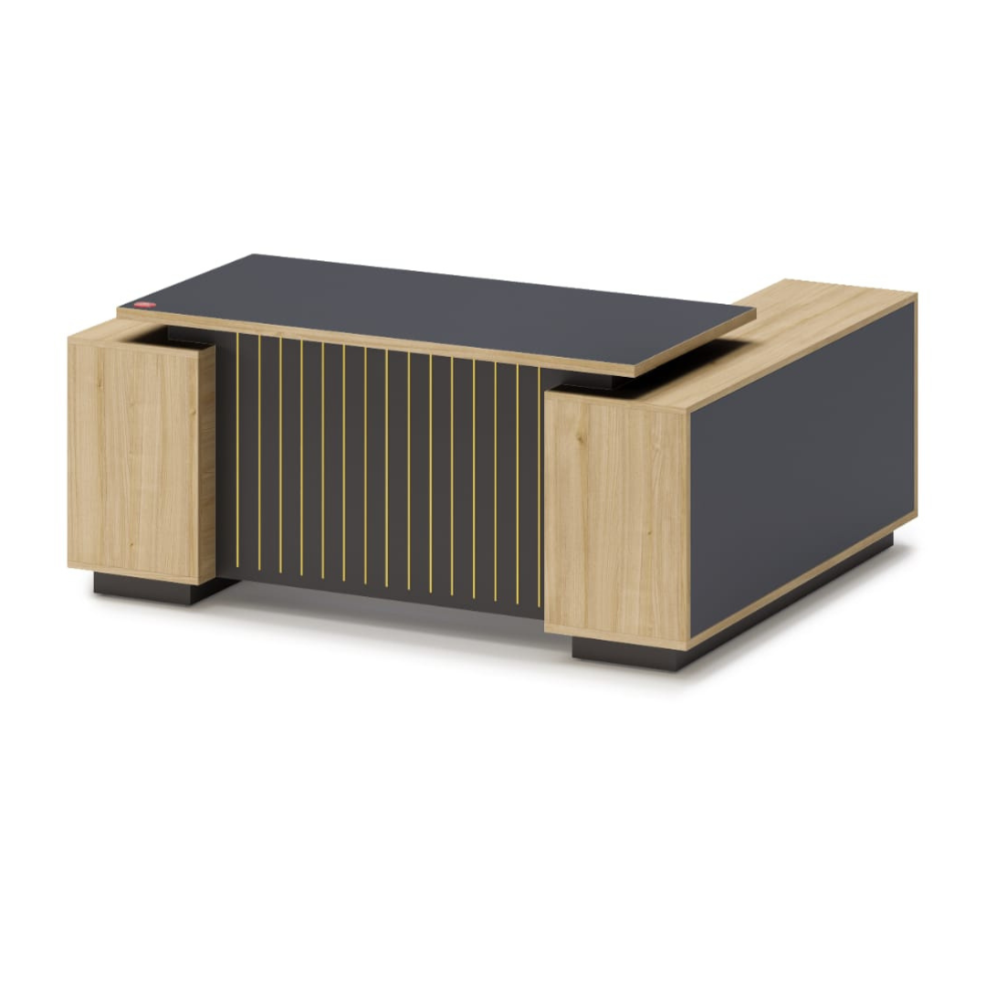 Image of L-Shaped Office Table with a Left-Side Runner Drawer RA412 - View